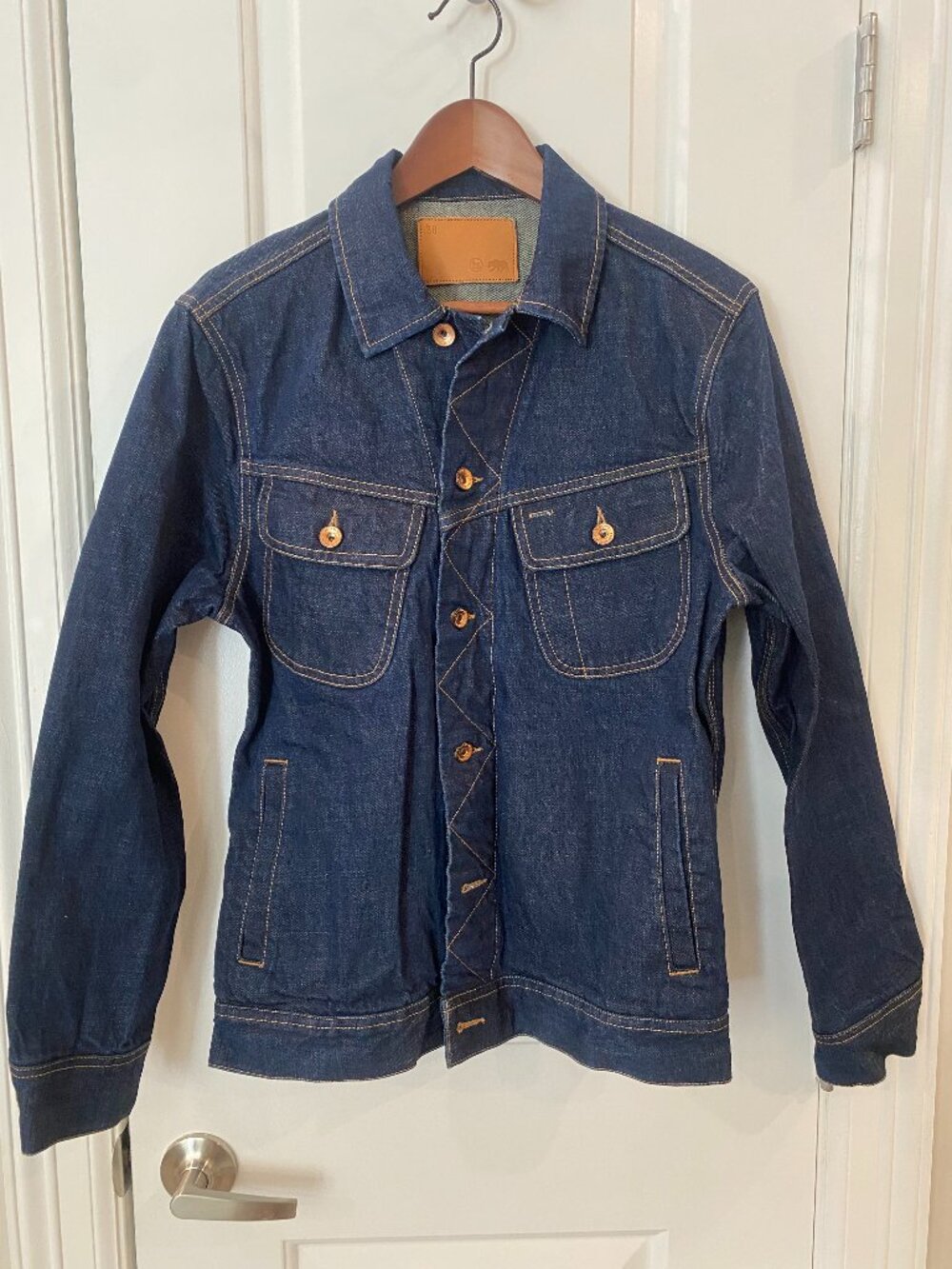 Taylor Stitch Long Haul Mens Denim Jacket | Raw Dark Indigo Denim | Size 38